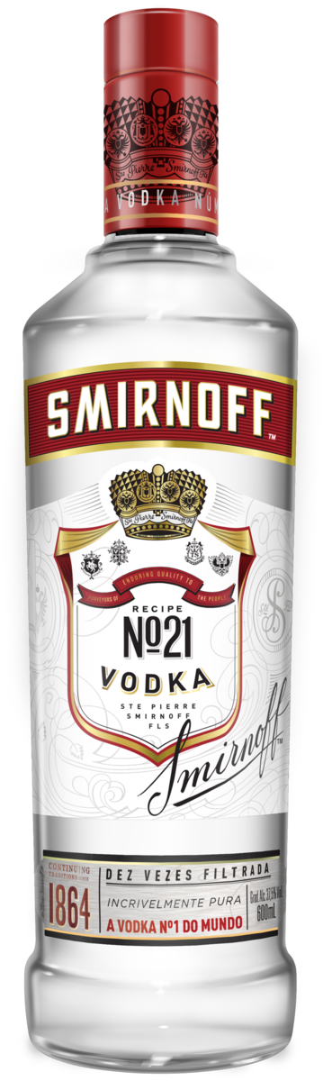Vodka Destilada Smirnoff Garrafa 600ml