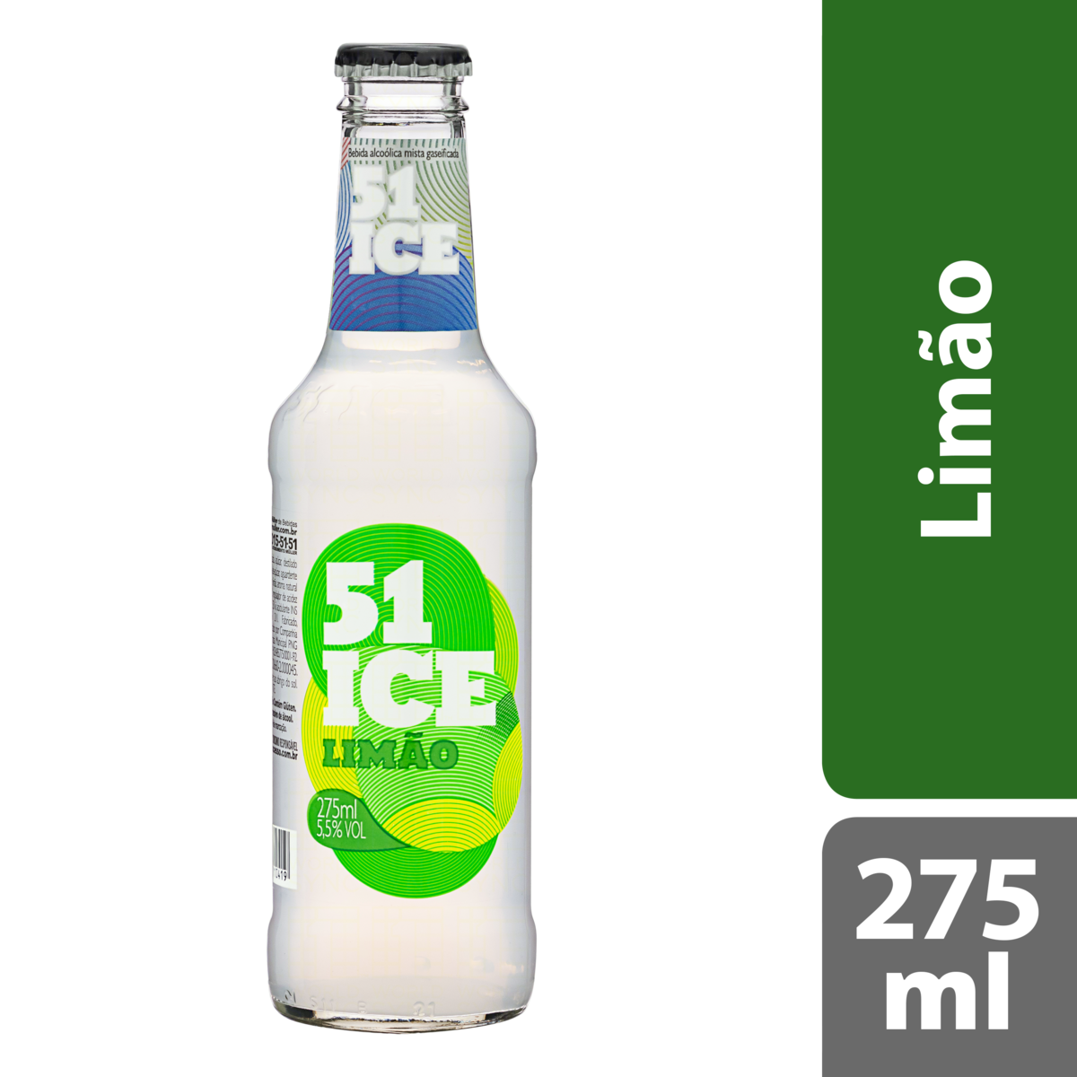 Bebida Mista Alcoólica Gaseificada Limão 51 Ice Garrafa 275ml