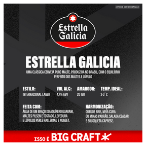 Cerveja Lager Puro Malte Estrella Galicia Lata 350ml